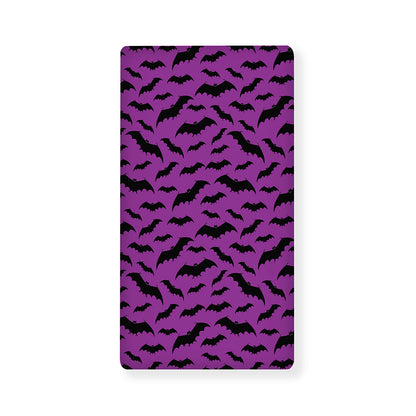 Purple And Black Halloween Bat Print Baby Crib Sheet