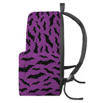 Purple And Black Halloween Bat Print Backpack