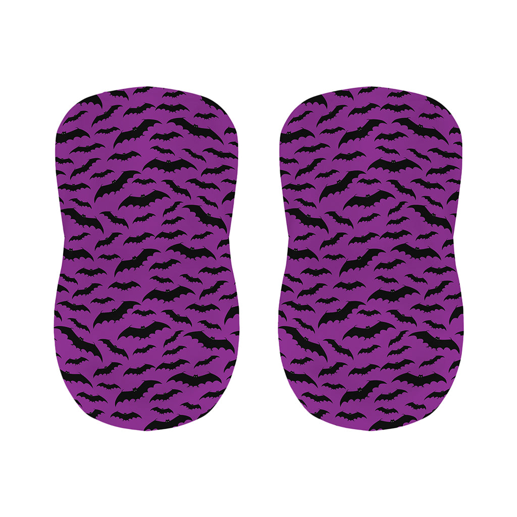 Purple And Black Halloween Bat Print Bar Stool Covers