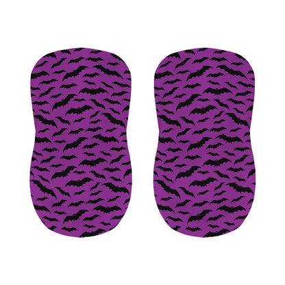Purple And Black Halloween Bat Print Bar Stool Covers