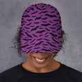 Purple And Black Halloween Bat Print Baseball Cap