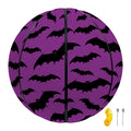 Purple And Black Halloween Bat Print Basketball