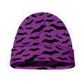 Purple And Black Halloween Bat Print Beanie