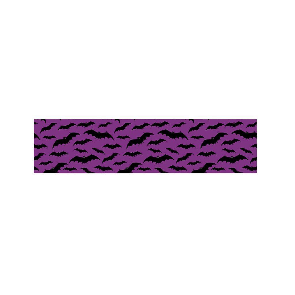Purple And Black Halloween Bat Print Bed Runner