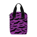 Purple And Black Halloween Bat Print Bible Tote Bag