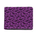 Purple And Black Halloween Bat Print Bifold Wallet