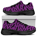 Purple And Black Halloween Bat Print Black Chunky Shoes