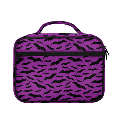 Purple And Black Halloween Bat Print Briefcase Bible Bag