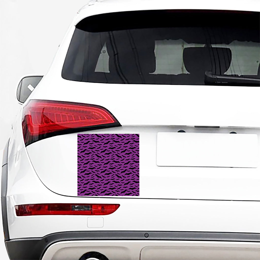 Purple And Black Halloween Bat Print Car Sticker