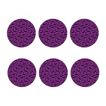 Purple And Black Halloween Bat Print Coaster Set