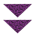 Purple And Black Halloween Bat Print Dog Bandana