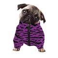 Purple And Black Halloween Bat Print Dog Zip Up Jacket