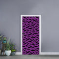 Purple And Black Halloween Bat Print Door Sticker