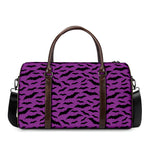 Purple And Black Halloween Bat Print Duffle Bag
