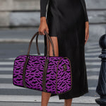 Purple And Black Halloween Bat Print Duffle Bag