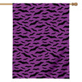 Purple And Black Halloween Bat Print House Flag