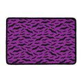 Purple And Black Halloween Bat Print Kitchen Mat