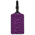 Purple And Black Halloween Bat Print Luggage Tag