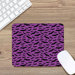 Purple And Black Halloween Bat Print Mouse Pad