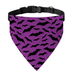 Purple And Black Halloween Bat Print Over The Collar Dog Bandana