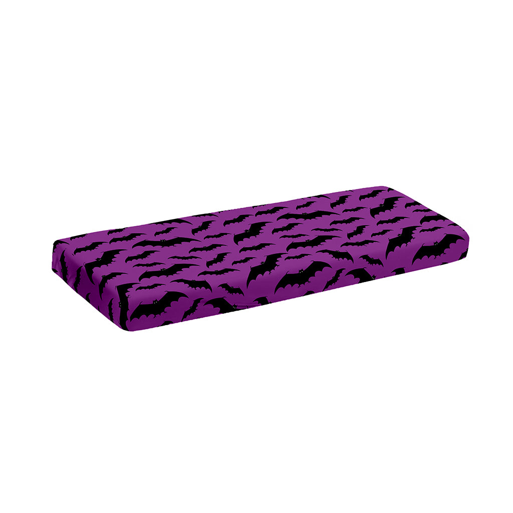 Purple And Black Halloween Bat Print Piano Keyboard Cover
