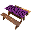 Purple And Black Halloween Bat Print Picnic Table Cover