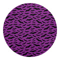 Purple And Black Halloween Bat Print Round Blanket