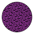 Purple And Black Halloween Bat Print Round Floor Mat