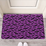 Purple And Black Halloween Bat Print Rubber Doormat