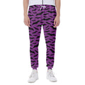 Purple And Black Halloween Bat Print Joggers