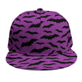 Purple And Black Halloween Bat Print Snapback Cap