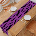 Purple And Black Halloween Bat Print Table Runner