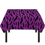 Purple And Black Halloween Bat Print Tablecloth