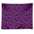 Purple And Black Halloween Bat Print Tapestry