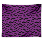 Purple And Black Halloween Bat Print Tapestry