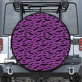 Purple And Black Halloween Bat Print Tire Cover