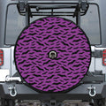 Purple And Black Halloween Bat Print Tire Cover With Camera Hole