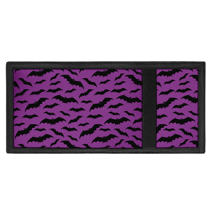Purple And Black Halloween Bat Print Trifold Wallet
