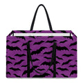 Purple And Black Halloween Bat Print Utility Tote Bag