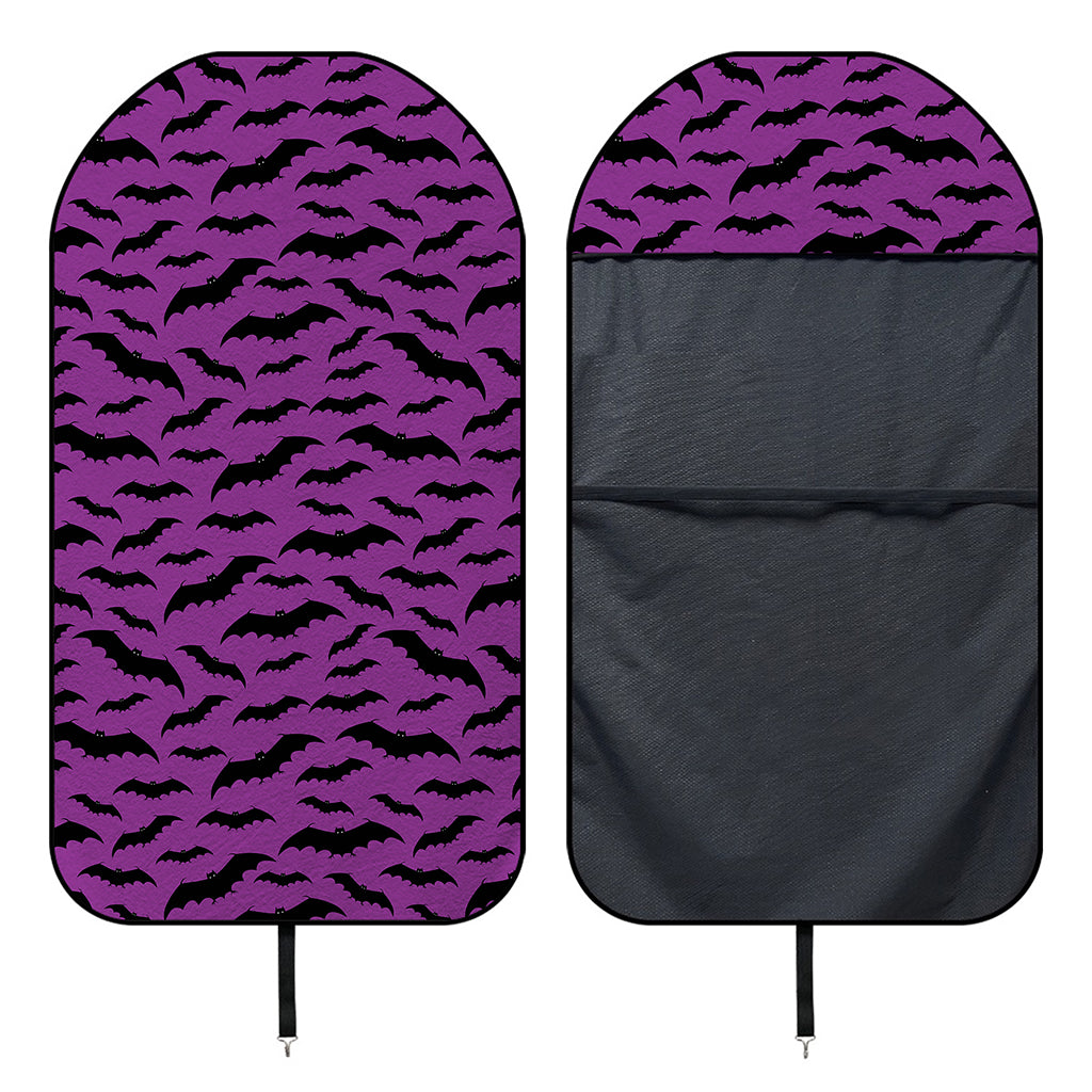 Purple And Black Halloween Bat Print Waterproof Car Seat Cover
