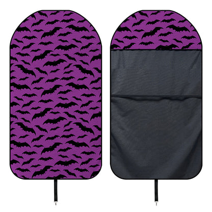 Purple And Black Halloween Bat Print Waterproof Car Seat Cover