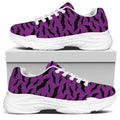 Purple And Black Halloween Bat Print White Chunky Shoes