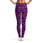 Purple And Black Halloween Bat Print Women's Leggings