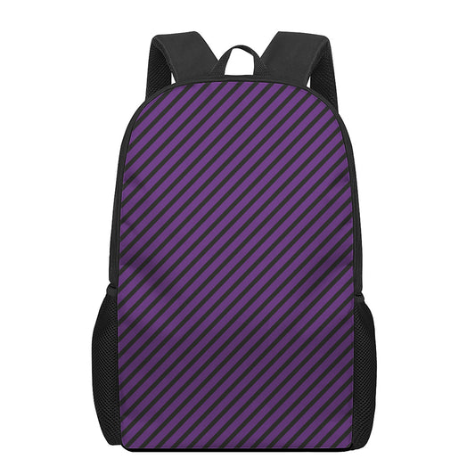 Purple And Black Halloween Pattern Print 17 Inch Backpack