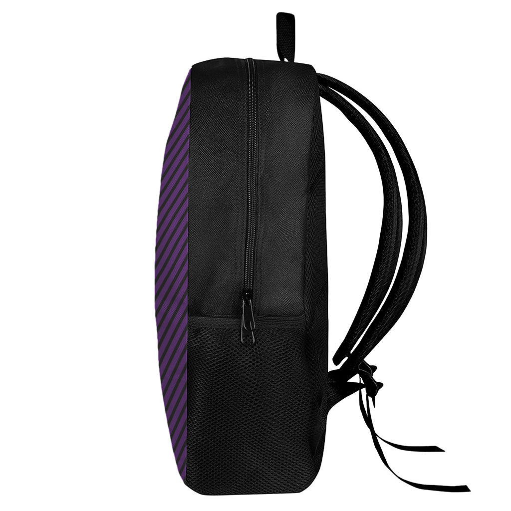 Purple And Black Halloween Pattern Print 17 Inch Backpack