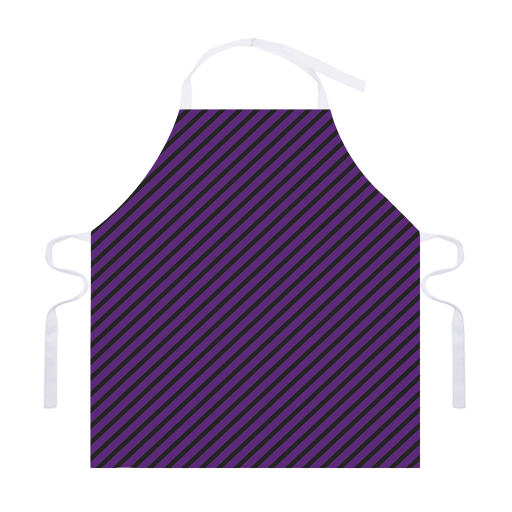 Purple And Black Halloween Pattern Print Adjustable Apron