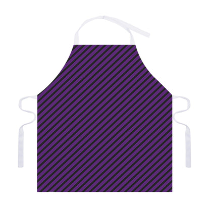 Purple And Black Halloween Pattern Print Adjustable Apron