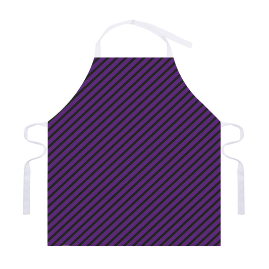 Purple And Black Halloween Pattern Print Adjustable Apron