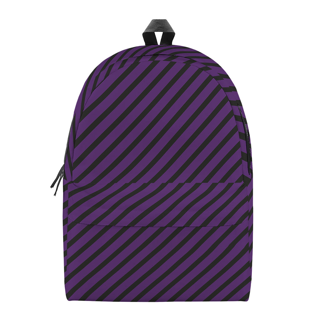 Purple And Black Halloween Pattern Print Backpack