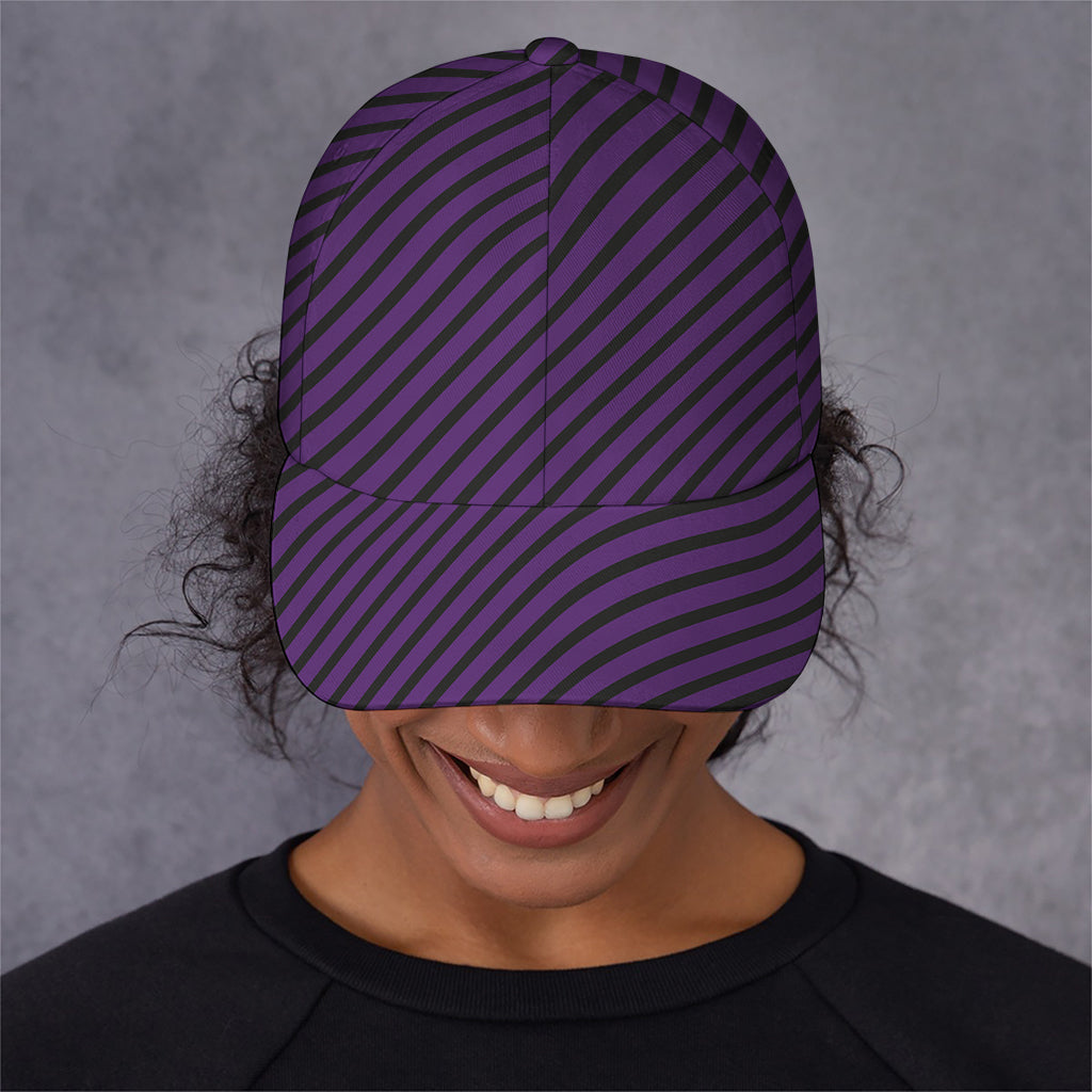 Purple And Black Halloween Pattern Print Baseball Cap